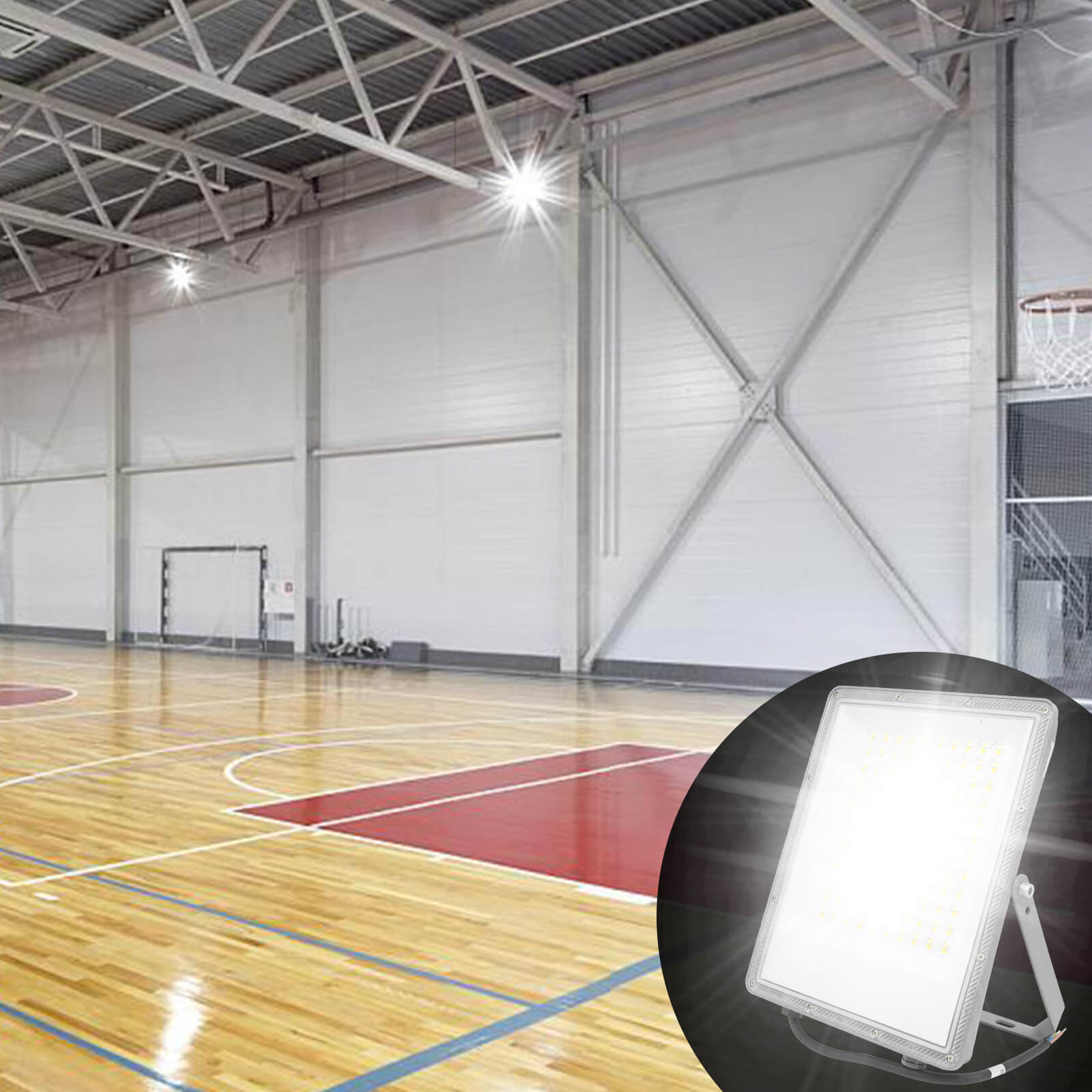 100W Led Floodlight Outdoor 10000LM Safety Lamp Waterproof IP65 Security Light Work Lighting 3CCT(3000K-4000K-6500K) Led Flood Light for Garage, Garden, Backyard