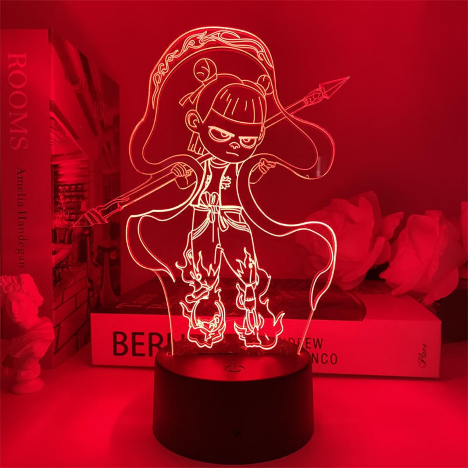 Nezha2 Bedroom Colorful Night Light Creative 3D Cute Nezha Movie Magic Kids Fucking Sea Bedside Night Light