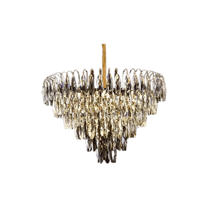 Electroplated Iron LED Modern Gold Crystal Chandelier E14 Lamp Head 600MM 760MM