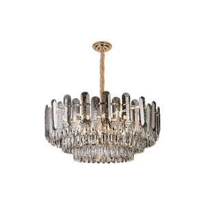 High Quality Electroplated Iron LED Modern Golden Crystal Chandelier E14 Lamp Head