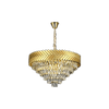 9305 High Quality Electroplated Iron LED Gold Crystal Chandelier Oxidised Aluminium Frame