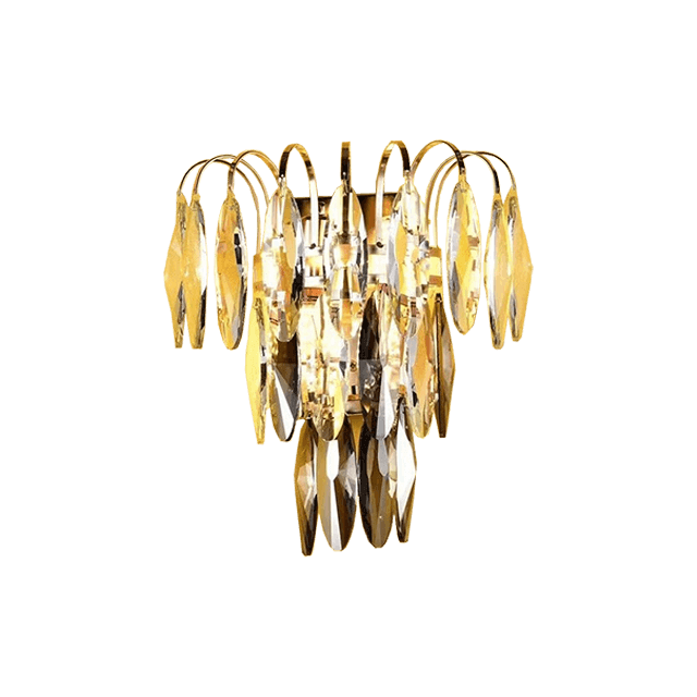 Electroplated Iron LED Modern Gold Crystal Chandelier E14 Lamp Head