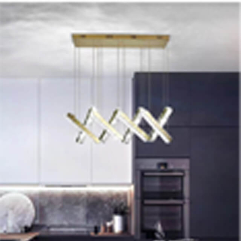 800+250Mm48+48W Two-Colour Light Source Stainless Steel + Crystal Lamp Bar Retro Decoration Restaurant Chandelier Interior Ceilings