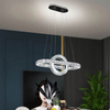 600+400Mm56+56W Two-Colour Light Source Stainless Steel + Crystal Living Room Home Led Hanging Modern Chandelier Interior Ceilings
