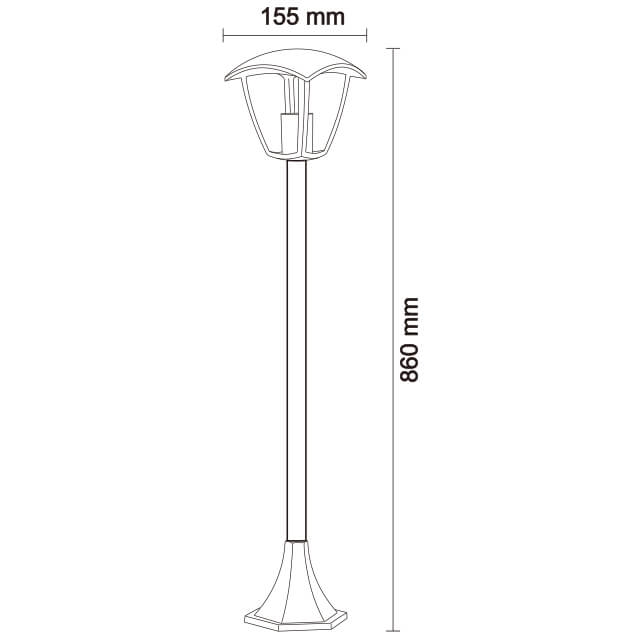 Modern Design 33.8 Inches Height LED Outdoor Lights IP44 For Garden