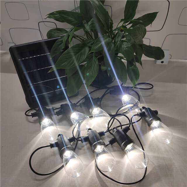 ABS Plastic Bulb Type And Decorative Solar Light String With Constant Light Control