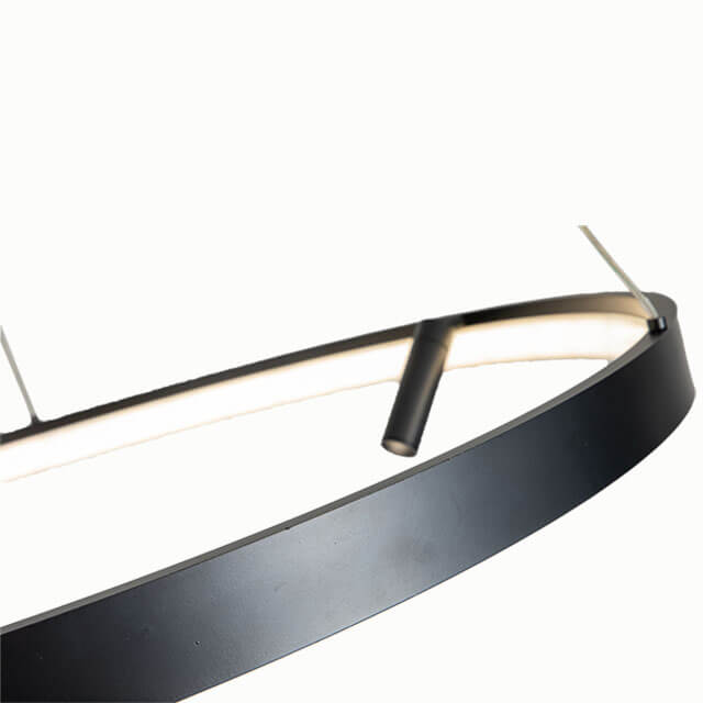 D800*H1220MM 55W 3000K+6000K Matte Black Led Modern Luxury Chandelier Home Hotel Made in China