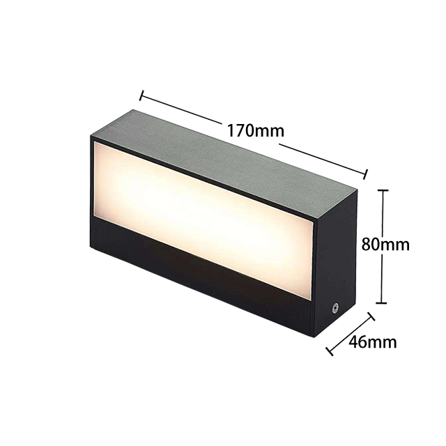 4000K White Dark Grey Outdoor LED Wall Light 9W 600LM