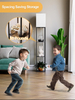 Floor Lamp with Shelves for Living Room, Shelf Floor Lamp with 3 CCT LED Bulb, Corner Display Standing Column Lamp Organizer Tower Nightstand with White Linen Shade for Bedroom, Office 