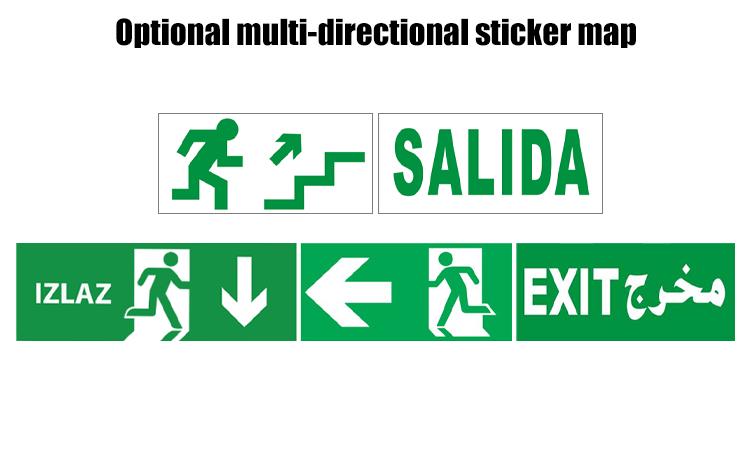 2. Optional multi-directional sticker legend kit IP20 indoor lighting selling modern LED emergency light CE 100-240VAC