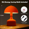 Mushroom Lamp Bedside Table Lamp,Flocking Table Lamp,Aesthetic Modern Lighting for Bedroom Retro Living Room Decor,Button Control Table Lamp for Birthday Christmas Gifts（Orange） ﻿ 