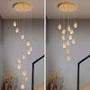 High Ceiling Chandelier - Staircase Chandelier Offers Dimmable Brightness and 3 Light Options, Ideal Long Chandelier for Transforming Your Stairwell, Foyer, Entryway, and Living Room 