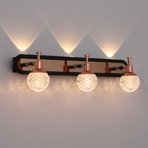 3 Lights Bathroom Vanity Light Over Mirror,Rose Gold Bathroom Light Fixtures with Warm/Neutral/White Light,Modern Vanity Light for Bathroom,Bedroom 