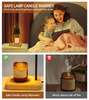 Candle Warmer Lamp, Dimmable Candle Warmer with 2 Bulbs, 2H/4H/8H Timer Candle Lamp Heater for Home Scented Large Small Jar Candles (Black) (Black Flower) 