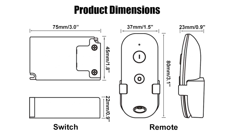 3. Product size line drawing China made LED decorative swimming pool light remote control voltage 200-240VAC 110-120VAC