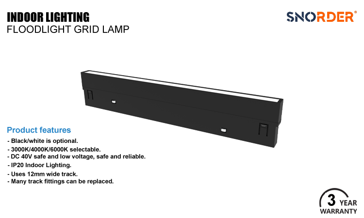 1. Product features 12W China-made LED hot-selling aluminum magnet lamp, 3000K 4000K 6000K modern LED track lamp can be selected, and sand white and sand black can be selected, with a 3-
