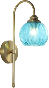 Glass Wall Sconce Mid Century Vintage Wall Lamp Modern Globe Bathroom Sconces Wall Lighting Brass Gold Wall Sconces Long Thin Wall Sconce Bedroom Bedside Wall Lamp