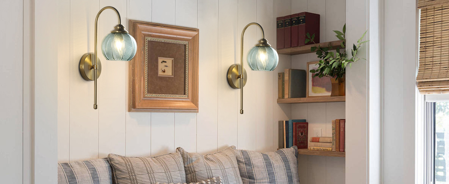 Glass Wall Sconce Mid Century Vintage Wall Lamp (6)
