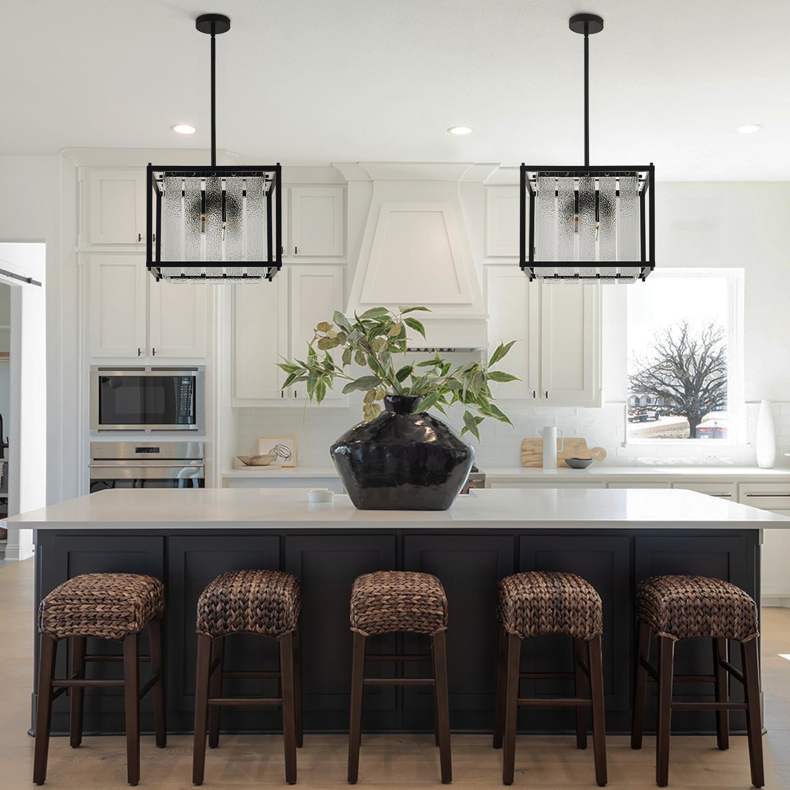 Crystal Chandelier Pendant Lights 4Lights, Modern Gold and Crystal Pendant Lighting Fixture Chandelier Hanging Light for Dining Room Living Room E12 