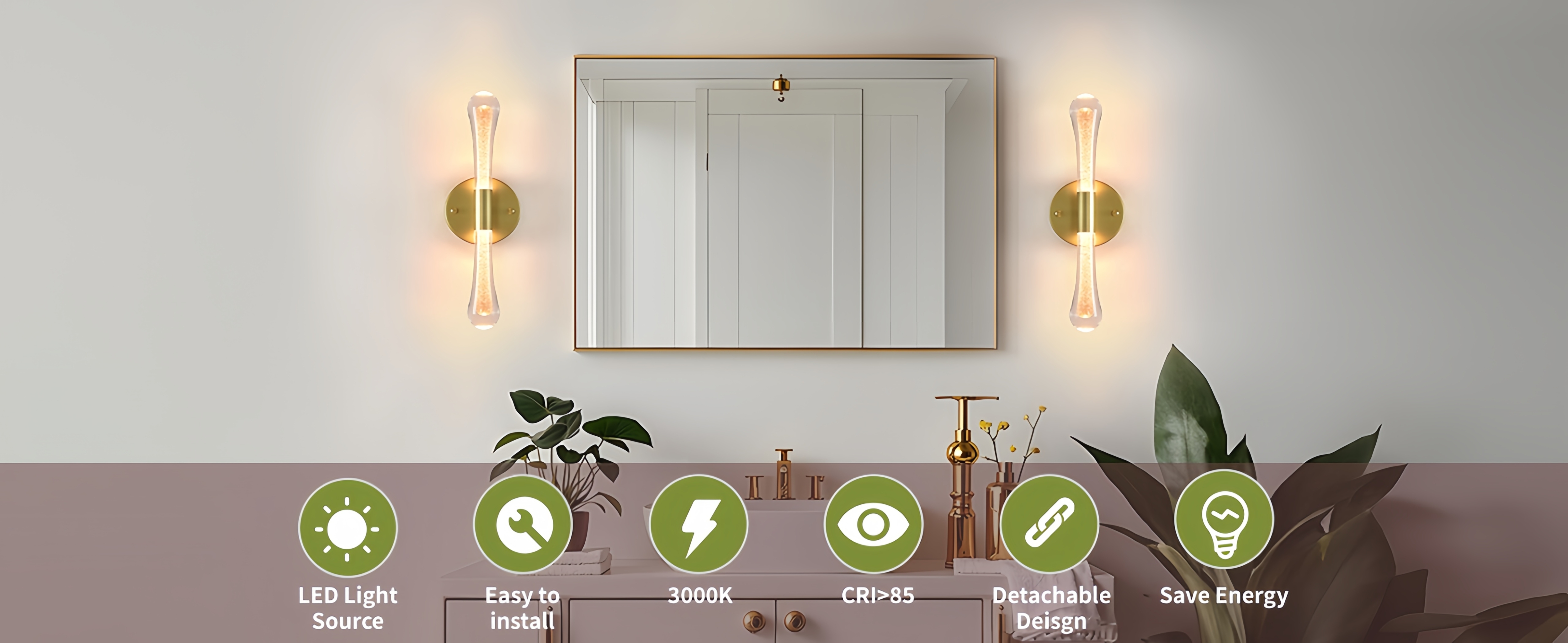 LED Gold Wall Sconce (1)