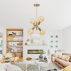 4-Lights Gold Pendant Light Fixture Dining Room Light Fixture Over Table Mid Century Modern Chandelier Gold Sputnik Chandelier for Dining Room Living Room, Bedroom, Kitchen Visit the illus illuminatio