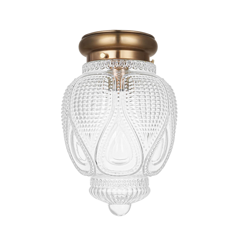 Flush Mount Ceiling Light, Black Hallway Lights Fixture Ceiling with Clear Glass, Vintage Ceiling Light Fixtures Flush Mount Globe Light, Light Fixture for Small Hallway Porch Corridor Bedroom
