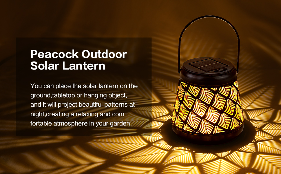 Solar Peacock Outdoor Hanging Lantern (1)