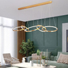 Luxurious Chandelier, Modern Minimalism Circle Rings Led Pendant Light Dining Room Lustre Gold Hanging Lamp Led Indoor Lighting D500+400+400+300+300MM 3000K Brass Metal