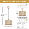 Hand-Woven Rattan Pendant Light, 11.8