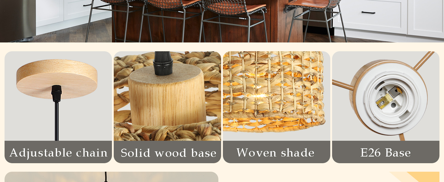 Rattan Pendant Light for Kitchen Island (2)