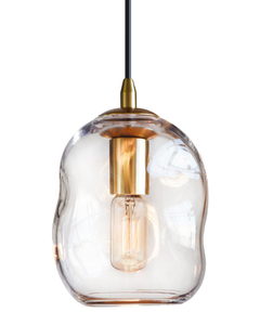 Pendant Lights Kitchen Island Modern Clear Glass Organic Globe Gold Kit Ceiling Hanging Light Fixtures Bar Counter Porch Patio Over Sink Dining RoomTable 7.6 Inch Height 
