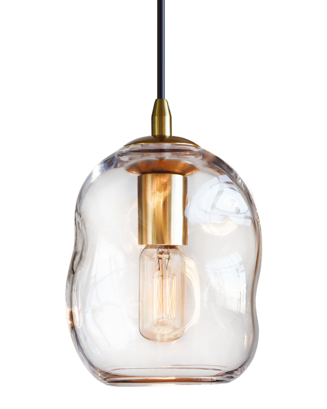 Pendant Lights Kitchen Island Modern Clear Glass Organic Globe Gold Kit Ceiling Hanging Light Fixtures Bar Counter Porch Patio Over Sink Dining RoomTable 7.6 Inch Height 