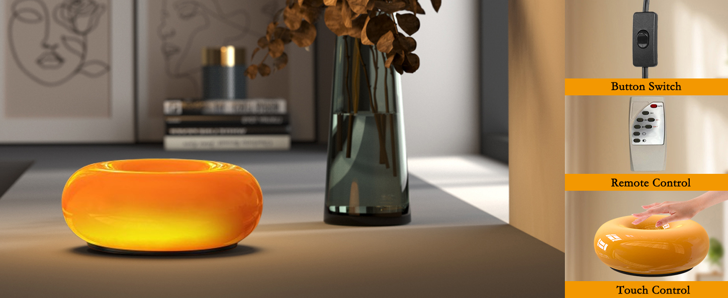 Modern Orange Donut Lamp (7)