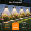  Solar Fence Lights Outdoor, Fence Lights Solar Powered with 2 Modes, Bright Lens LED Fence Solar Lights Outdoor Waterproof, Outdoor Solar Deck Lights for Fence Yard Step Stair Railing 