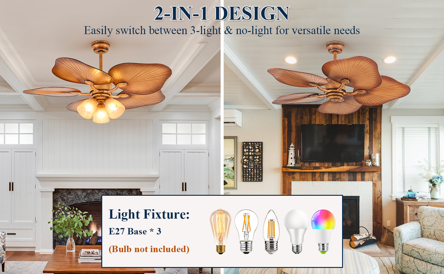 52 Outdoor Ceiling Fan with Lights for Patios and Remote (3)