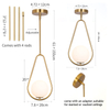 Gold Pendant Lighting Brass Finished Modern Style Kitchen Island Lighting,One Light Glass Globe Pendant Light for Indoor Hanging Light Fixture,Adjustable Length Lamp for Dinning Room Bedroom 