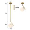 Modern Gold Pendant Light Fixtures Glass Globe Pendant Lighting for Kitchen Island 1-Light Mid Century Pendant Light 