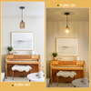Rattan Pendant Lights Kitchen Island, Farmhouse Pendant Lighting with Hand Woven Wicker Shade, Boho Chandelier Light Fixtures Ceiling Hanging for Dining Room Bedroom Foyer Hallway 