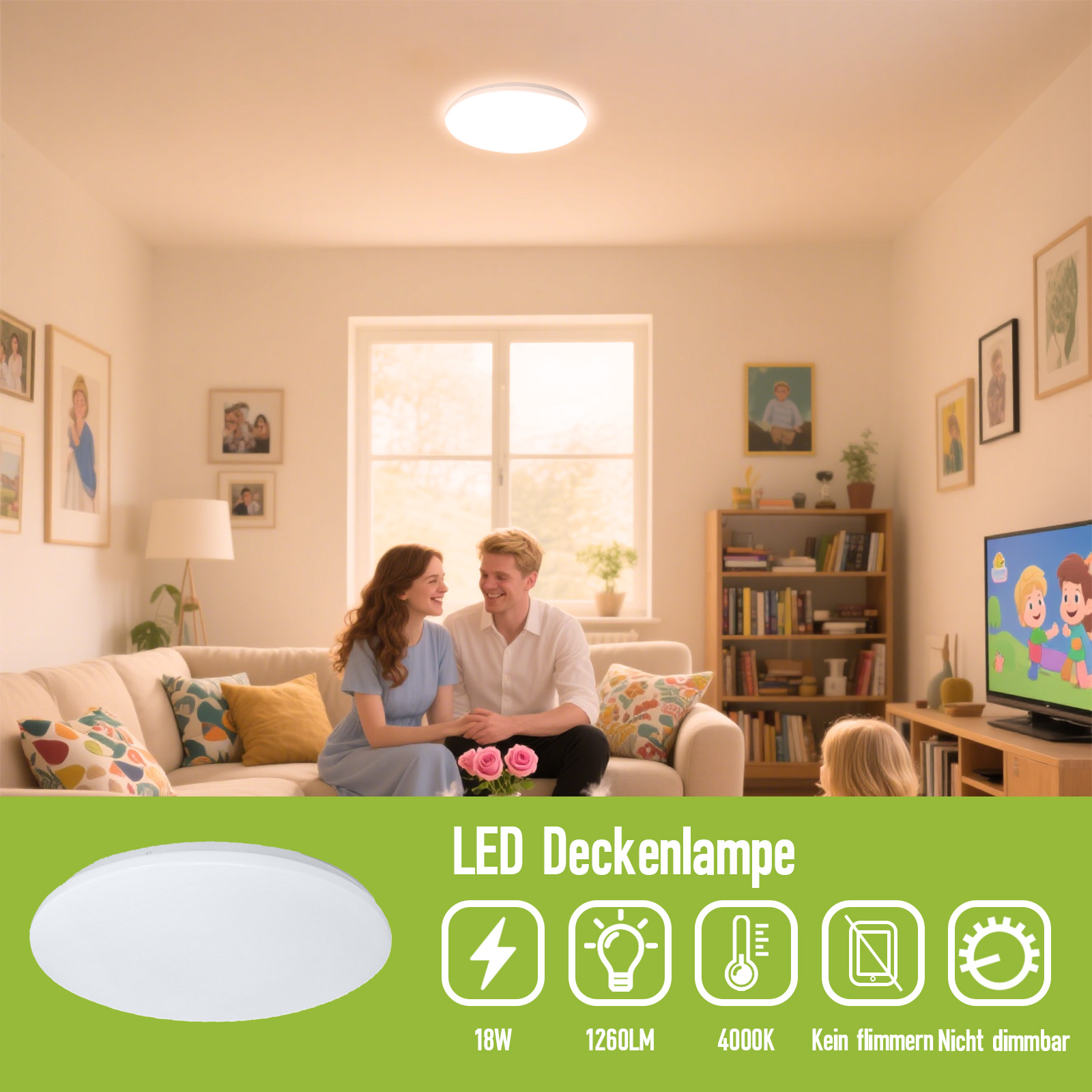 18W Power, 1260LM Brightness! Ceiling Light Redefines Home Lighting
