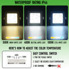 6W 3CCT Square Recessed LED Panel Light with CCT Switch | 120&times;120mm