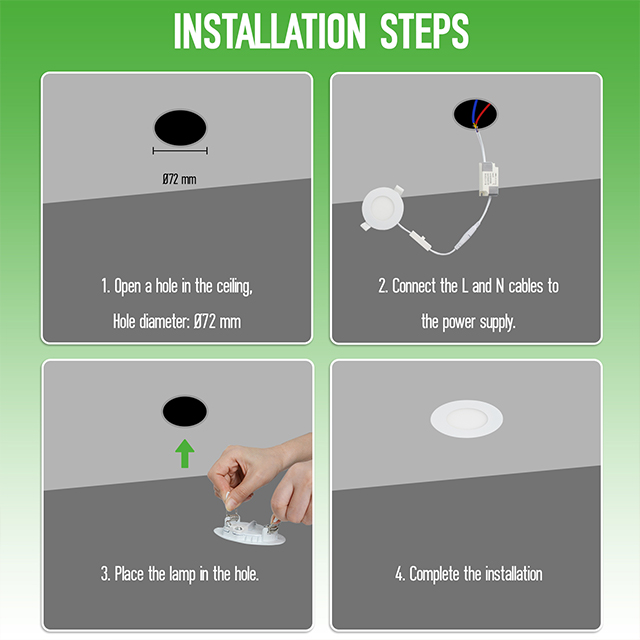 5W 3CCT Round Recessed LED Panel Light with CCT Switch | &Oslash;85mm
