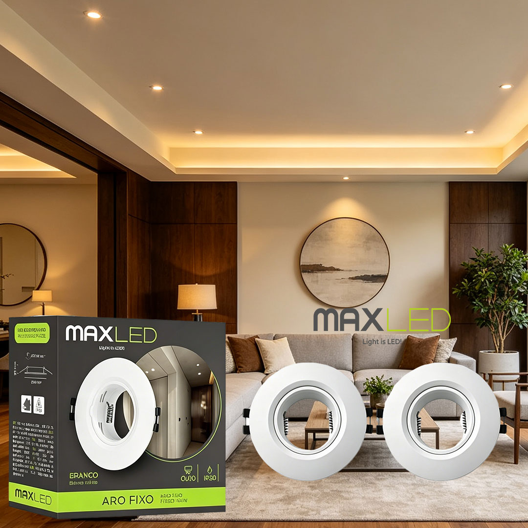 Maxled, Light is Led! Cornice per Faretto Incasso GU10, Montaggio Veloce e Sicuro con Sistema di Fissaggio a Molla