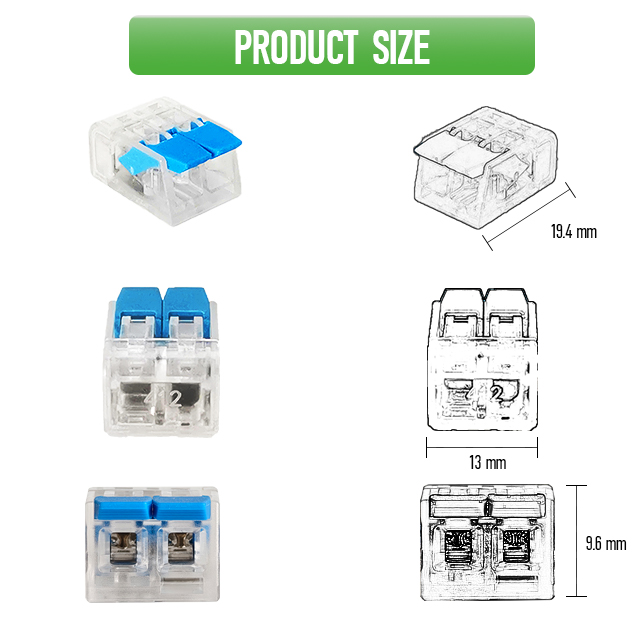 Electrical Clamp 2 Poles 412 China Wholesale Product Size