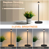 Rechargeable Table Lamps, Upgraded Portable LED Cordless Desk Lamp, 6000mAh Battery Operated Table Light, 3 Color Stepless Dimmable Night Light for Restaurant/Indoor/Outdoor