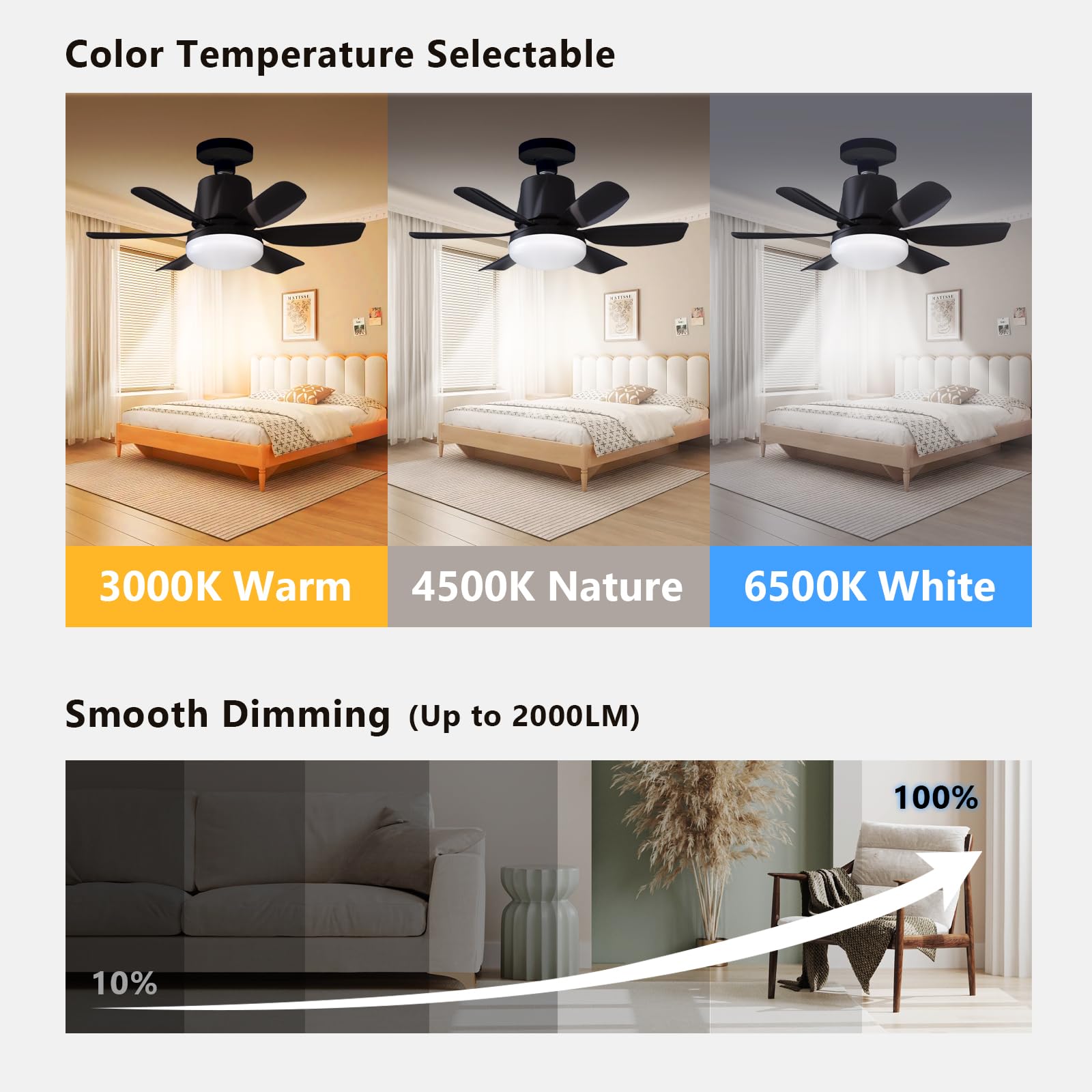 2 In 1 Socket Fan Light and 360° Light Socket Extender, 18.5'' Socket Ceiling Fans with Remote, 3 Colors LED Light Bulb, Screw in Small Ceiling Fan for Bedroom Living Room Kitchen Garage