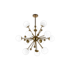 Electroplated Copper Natural LED Milk White Glass Modern Pendant Light With 12 Bulbs E27 Head