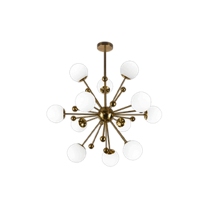 Electroplated Copper Natural LED Milk White Glass Modern Pendant Light With 12 Bulbs E27 Head