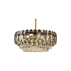 9206 Electroplated Iron LED Gold Modern Crystal Pendant Lamp E14 Head 550MM 750MM