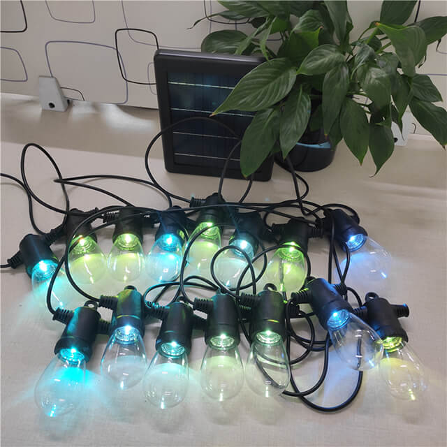 ABS Plastic Bulb Type And Decorative Solar Light String With Constant Light Control