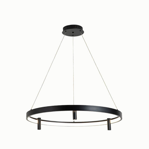 D800*H1220MM 55W 3000K+6000K Matte Black Led Modern Luxury Chandelier Home Hotel Made in China